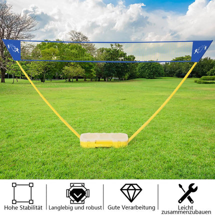 Filet de badminton et de volley-ball réglable, portable, 3 x 1,5 m