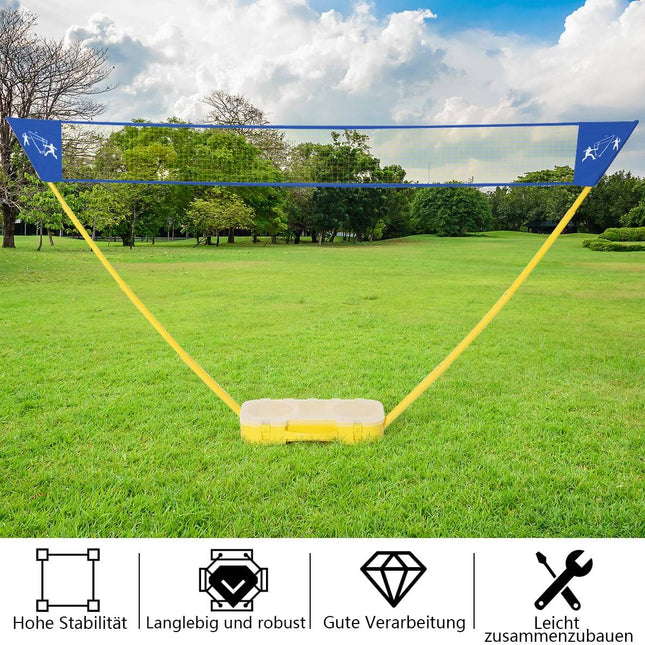 Filet de badminton et de volley-ball réglable, portable, 3 x 1,5 m