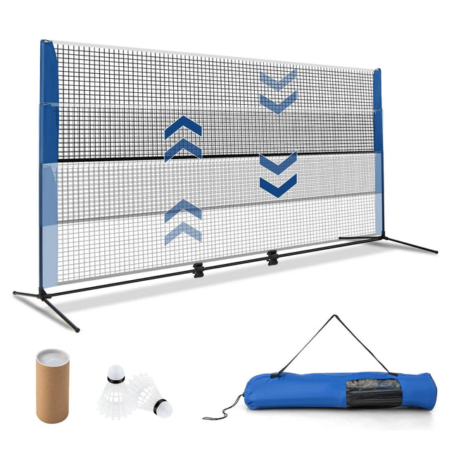 Filet de badminton/volley-ball réglable avec sac de transport et volants