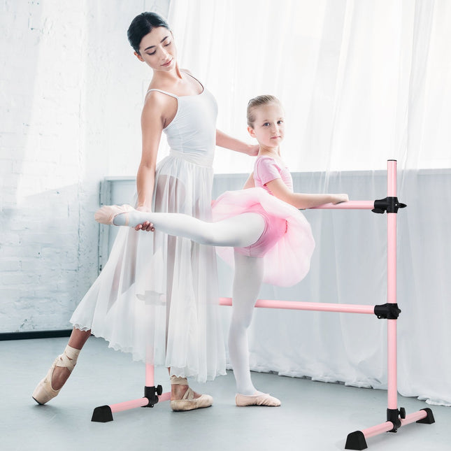 Verstellbare Ballettstange, freistehend, Pink, 123x71x119CM