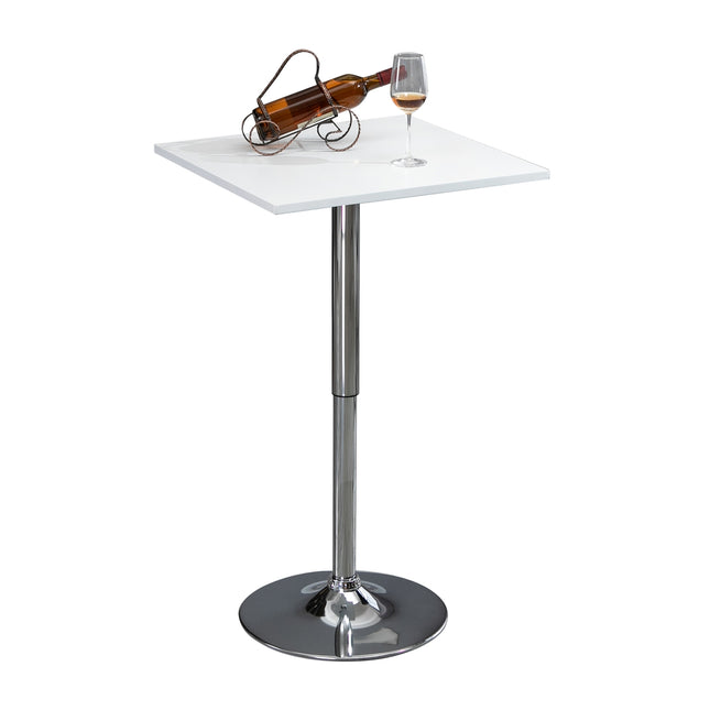 Höhenverstellbarer Stehtisch – quadratisch, 69–91 cm, Weiß/Silber
