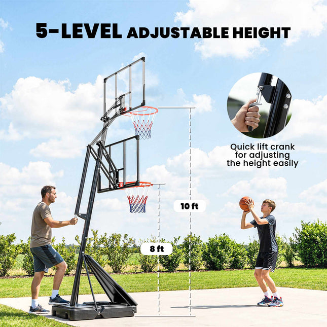 Panier de basket réglable de 2,45 à 3,05 m avec entraîneur de rebond