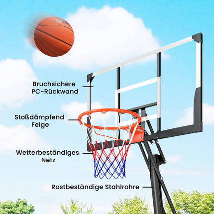 Panier de basket réglable de 2,45 à 3,05 m avec entraîneur de rebond