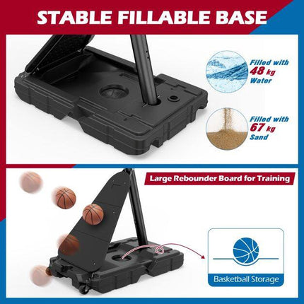 Panier de basket réglable, 1,5 à 3 m, base lestable
