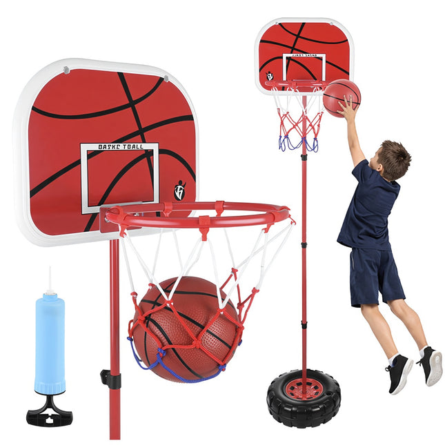 Panier de basket réglable avec panneau et ballon