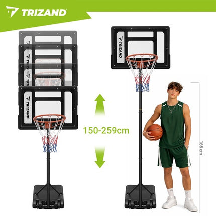 Verstellbarer Basketballkorb mit Brett und Ball
