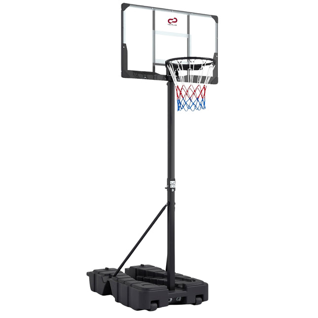 Panier de basket réglable avec roulettes et rangement