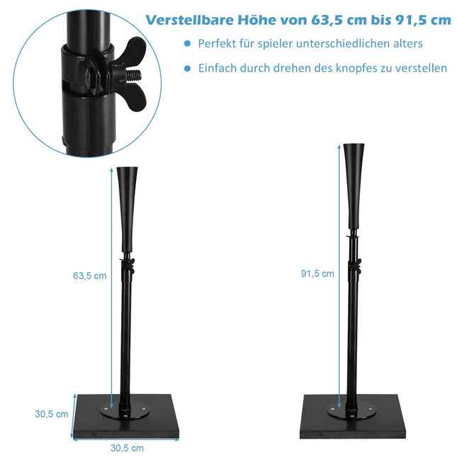 Support de frappe ajustable, 63,5-91,5 cm, portable, noir