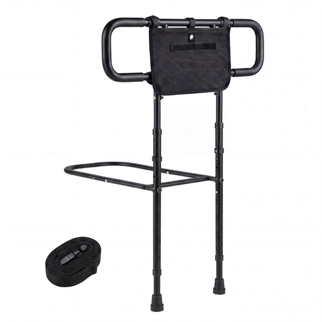 Barrière de lit réglable pour personnes âgées avec poche de rangement