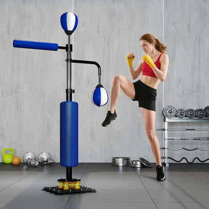 Verstellbarer Boxständer mit Speedballs und Kick-Pad