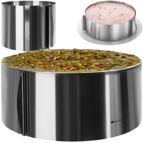 Bord réglable pour moule à gâteau, acier inoxydable, 16-30 cm