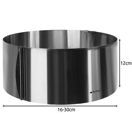 Bord réglable pour moule à gâteau, acier inoxydable, 16-30 cm
