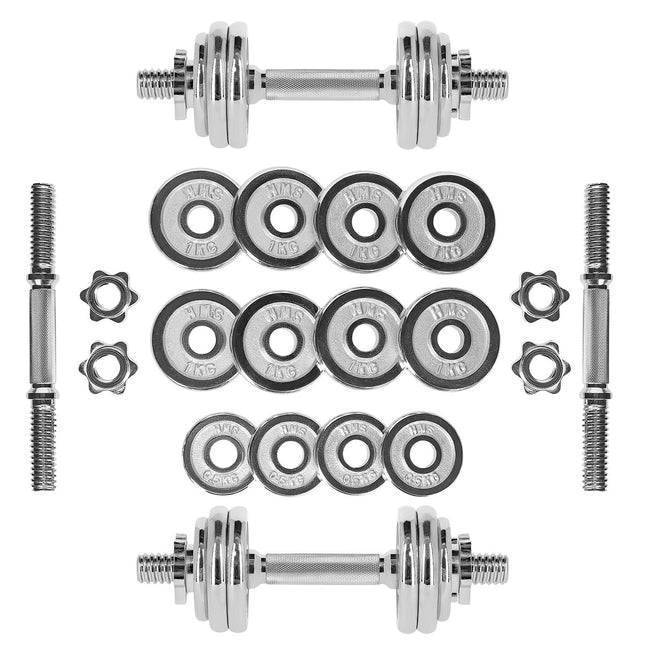Verstellbare Chromhanteln mit Koffer, 15 kg