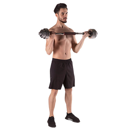 Haltères chromées réglables avec étui, ensemble de 30 kg