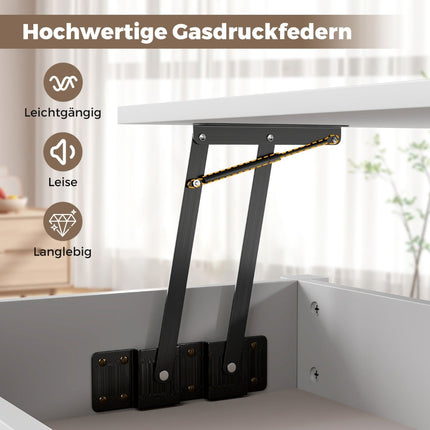 Verstellbarer Couchtisch mit Hebefunktion und 2 Schubladen