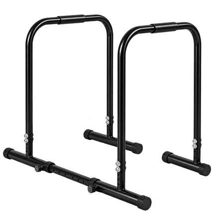 Adjustable Dip Bar Station, 660 lbs Capacity, Black Metal
