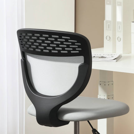 Chaise de dessin réglable avec repose-pieds, dossier en maille, grise