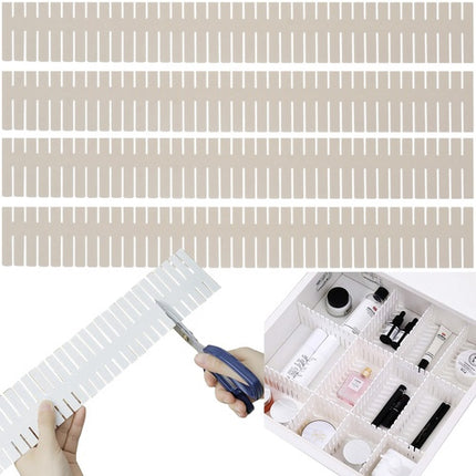 Verstellbare Schubladen-Organizer-Teiler, 4 Stück, Beige