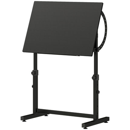Table à dessin réglable avec inclinaison, noire, 90 x 60 cm