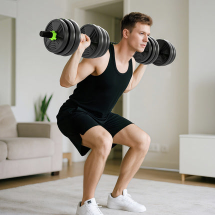 Ensemble d'haltères réglables 20 kg - Équipement de musculation 3 en 1 pour la maison