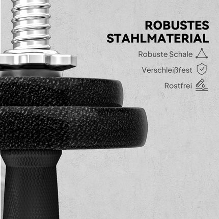 Ensemble haltères et barre réglables, 20 kg, poignées antidérapantes