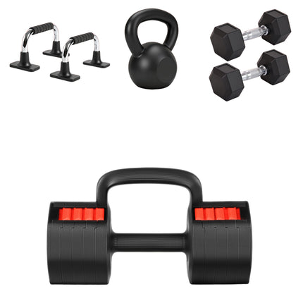 Haltère ajustable avec fonctions pompes et kettlebell