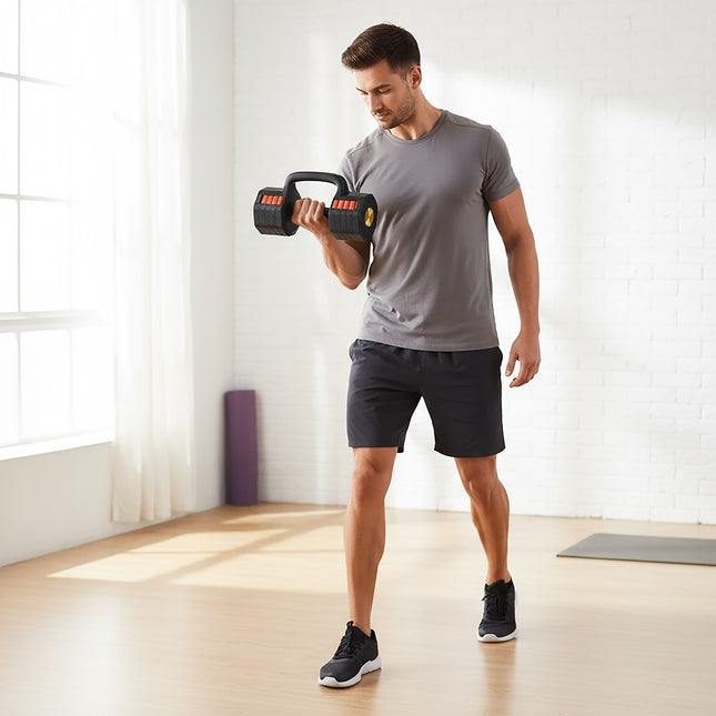 Verstellbare Kurzhantel mit Liegestütz- & Kettlebell-Funktionen
