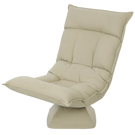 Chaise de sol réglable, pivotante à 360°, beige, cadre en acier