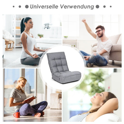 Fauteuil de jeu réglable au sol avec dossier, gris