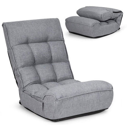 Fauteuil de jeu réglable au sol avec dossier, gris