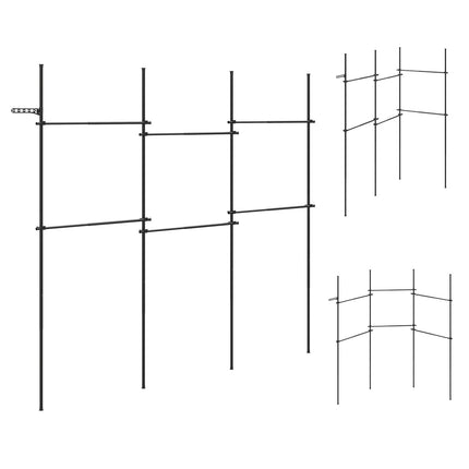 Höhenverstellbarer Kleiderständer (vom Boden bis zur Decke), schwarz, 6 Stangen