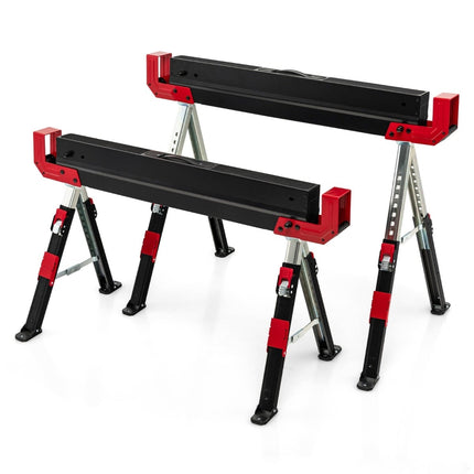 Ensemble de 2 tréteaux pliables et réglables en acier, de 61,5 à 82,7 cm