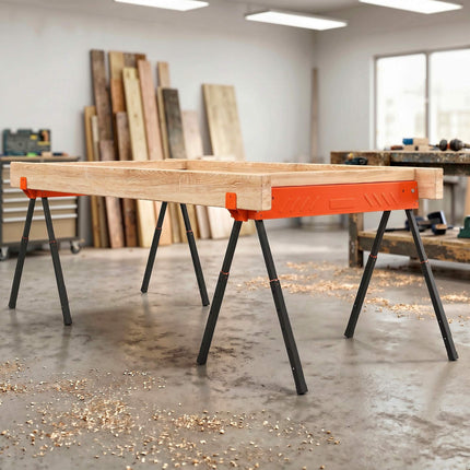 Tréteaux pliables et réglables, en métal, capacité de 250 kg, lot de 2