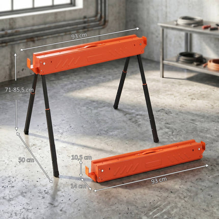 Tréteaux pliables et réglables, en métal, capacité de 250 kg, lot de 2