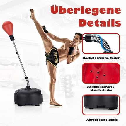 Verstellbares freistehendes Boxball-Set mit Handschuhen