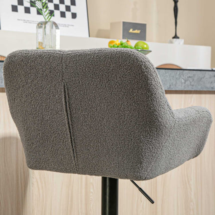 Tabourets de bar gris réglables, lot de 2, pivotants à 360°
