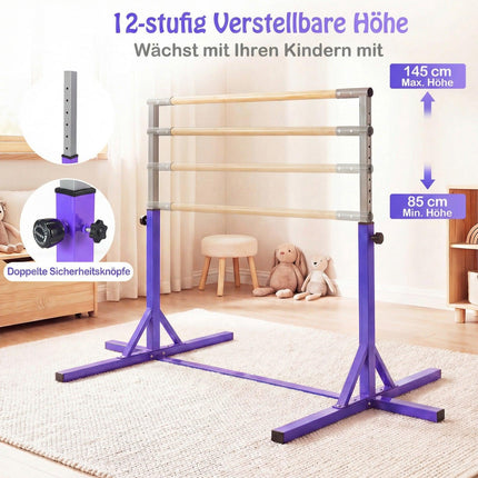 Verstellbares Reck für Kinder, 85-145 cm, Lila