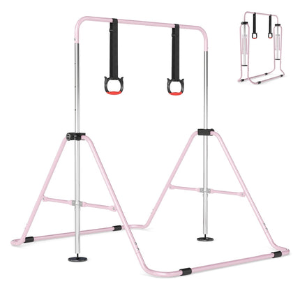 Verstellbarer Turnbarren für Kinder, Pink, 4 Höhen