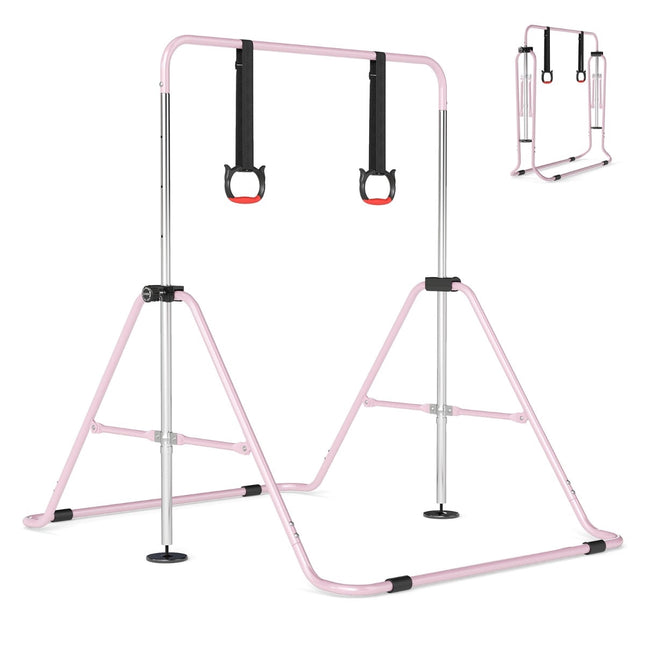 Verstellbarer Turnbarren für Kinder, Pink, 4 Höhen