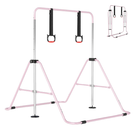 Verstellbarer Turnbarren für Kinder, Pink, 4 Höhen