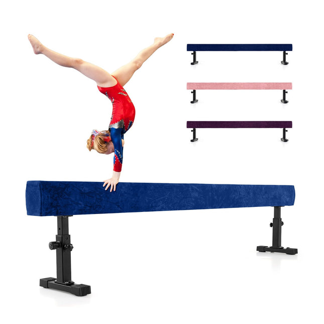 Poutre de gymnastique réglable, 226 cm, 3 hauteurs, bleue
