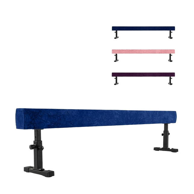 Poutre de gymnastique réglable, 226 cm, 3 hauteurs, bleue