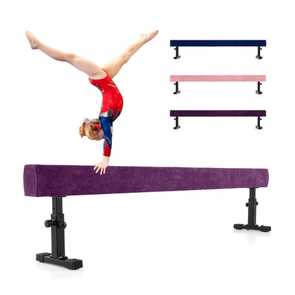 Poutre de gymnastique réglable, 226 cm, 3 hauteurs, violette