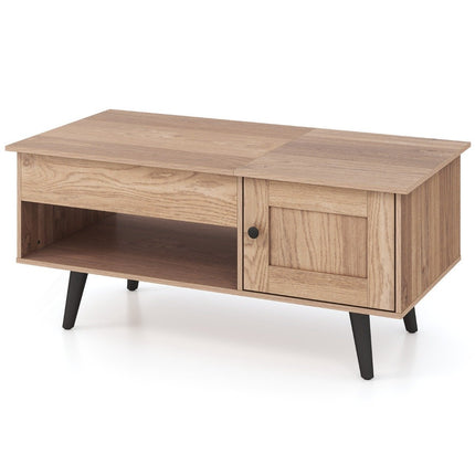 Table basse réglable en hauteur avec rangement dissimulé, 100 x 50 cm