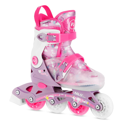 Verstellbare Inlineskates, Pink, Größe XS (27-30), 2-in-1