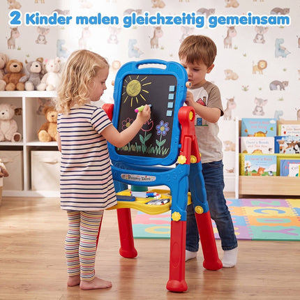 Verstellbare Kinderstaffelei mit 4-in-1-Zeichenbrettern