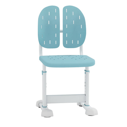 Chaise de bureau enfant réglable avec double dossier, bleue
