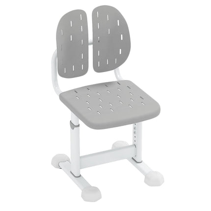 Chaise de bureau enfant réglable avec double dossier, grise