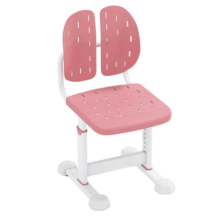 Chaise de bureau enfant réglable avec double dossier, rose