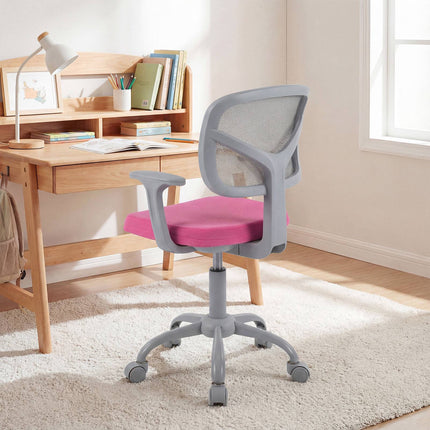 Chaise de bureau enfant réglable avec soutien lombaire – Rose